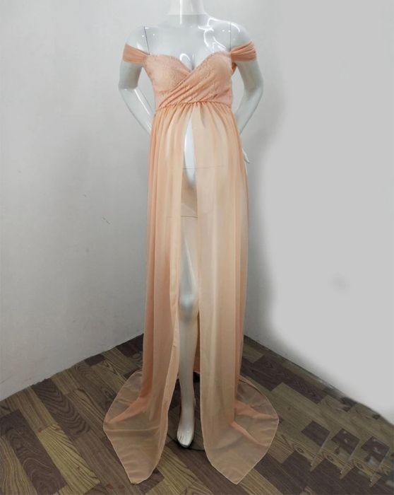 Suknia do sesji ciazowej szyfonowa z rozcieciem S,M,L,XL