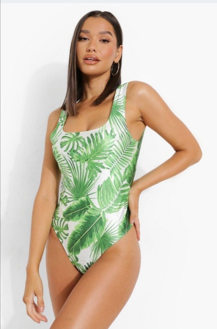 Boohoo strój kąpielowy liście ML