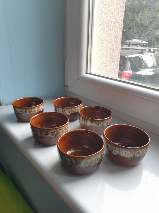 miseczki ceramika Mirostowice 6 sztuk lata 70.