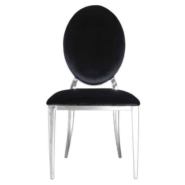 Nowoczesne Krzesło Chromowane FT 83 GLAMOUR czarne