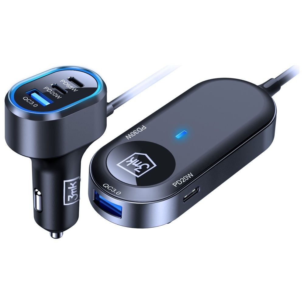 Ładowarka samochodowa 3MK Double Car     Charger 135W PD QC PPS 2xUSB-