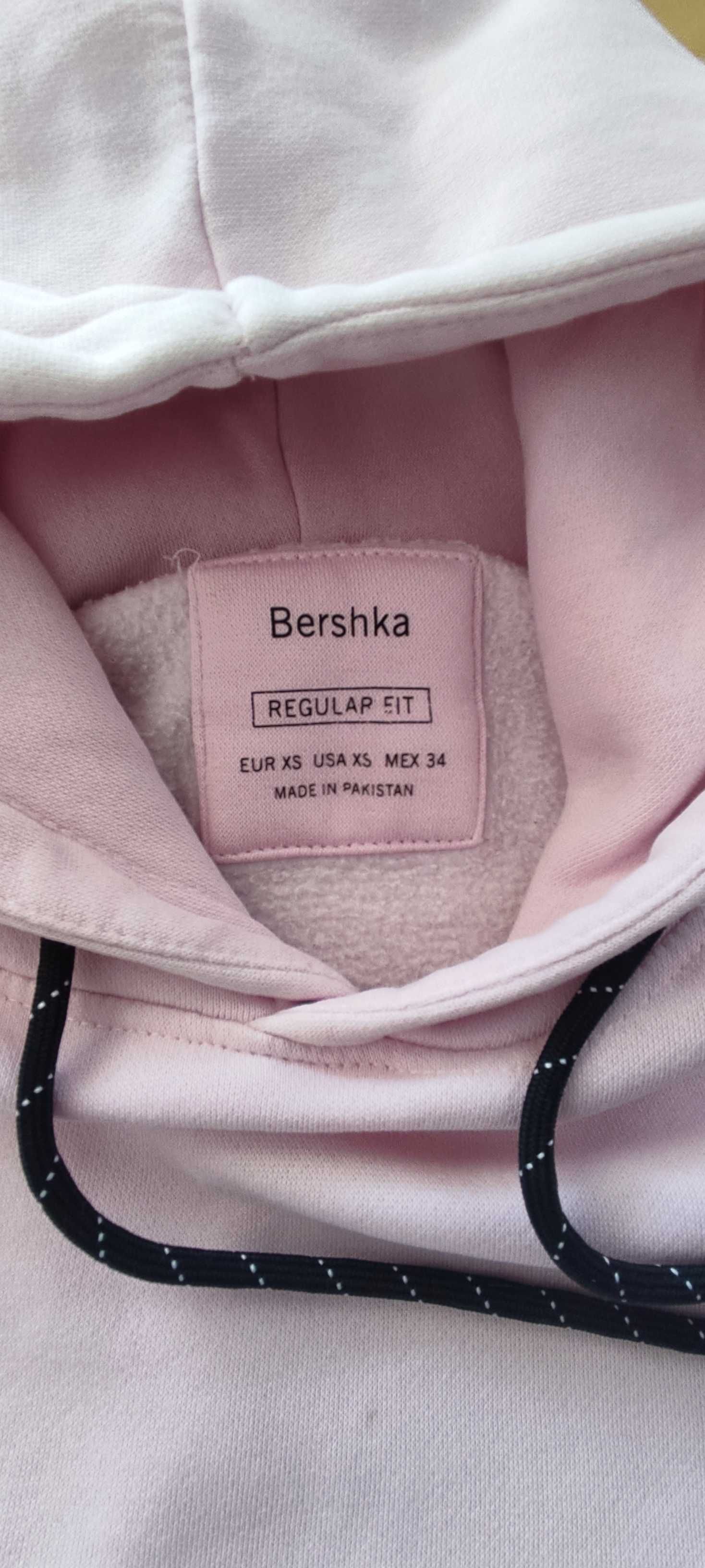 Bluza chłopięca z kapturem, różowa BERSHKA  roz. XS 34