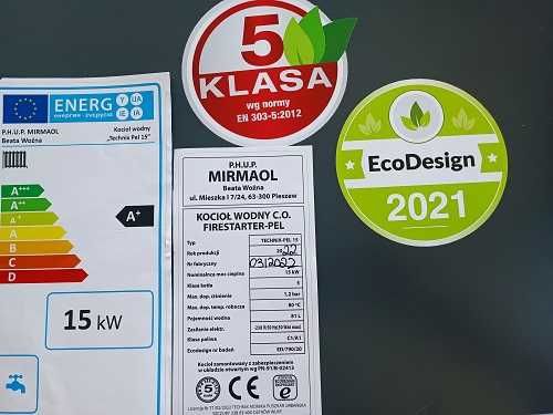 Kocioł piec kotly na pellet  na  15kW 100-150m2 5 klasa