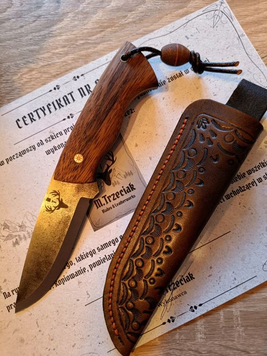 Nóż myśliwski, obozowy, Bushcraft - ręcznie robiony.