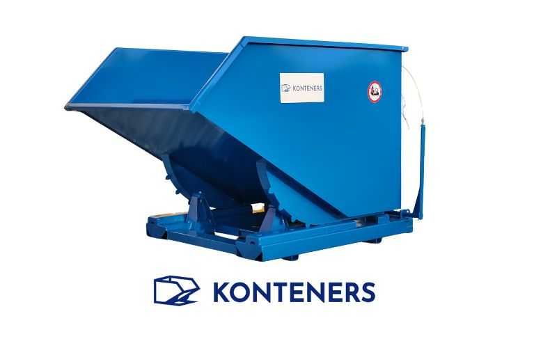 Kontener metalowy samowyładowczy 1m3 na odpady do kontener hakowy KP