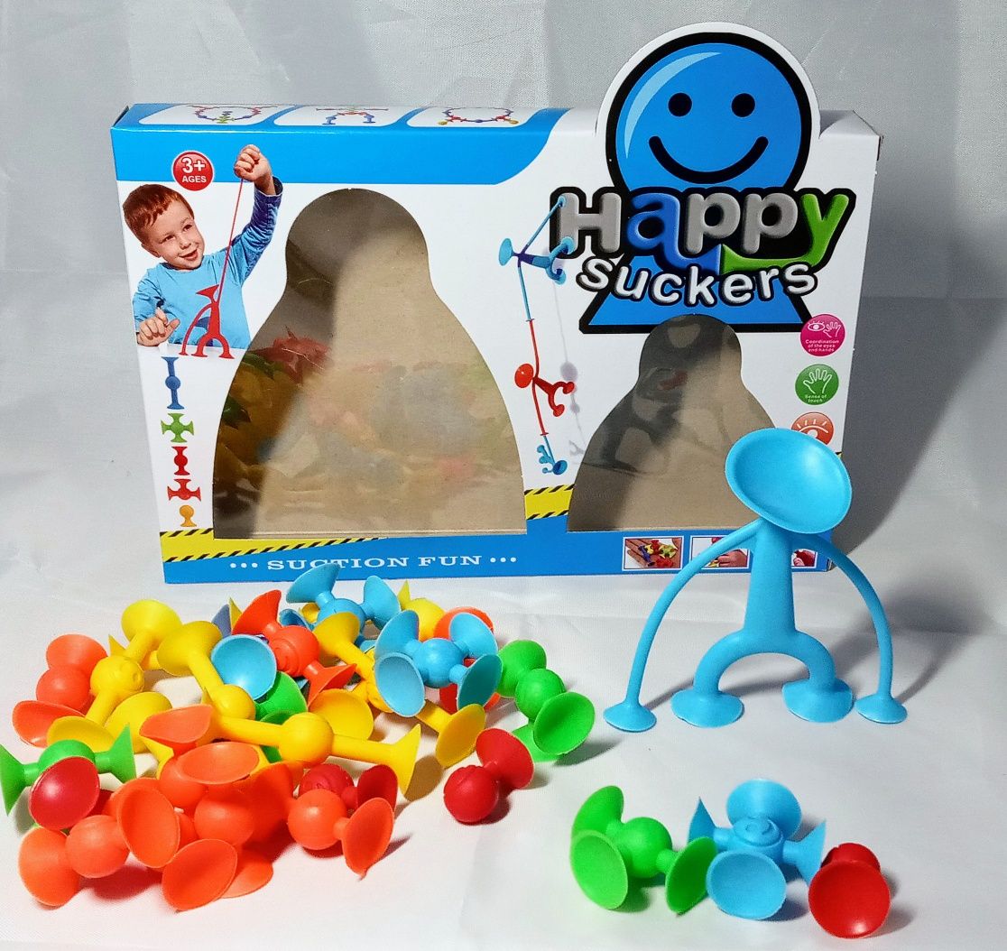 Przyssawki, klocki silikonowe, Happy Suckers 29 elementów,nowe