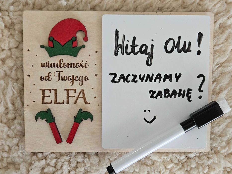 Elf psotnik figlarz figurka do zabawy adwentowej akcesoria elfa