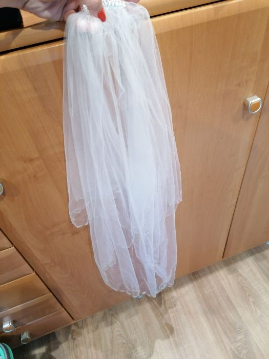 Suknia ślubna DUBER biała, zdobiona r. 42