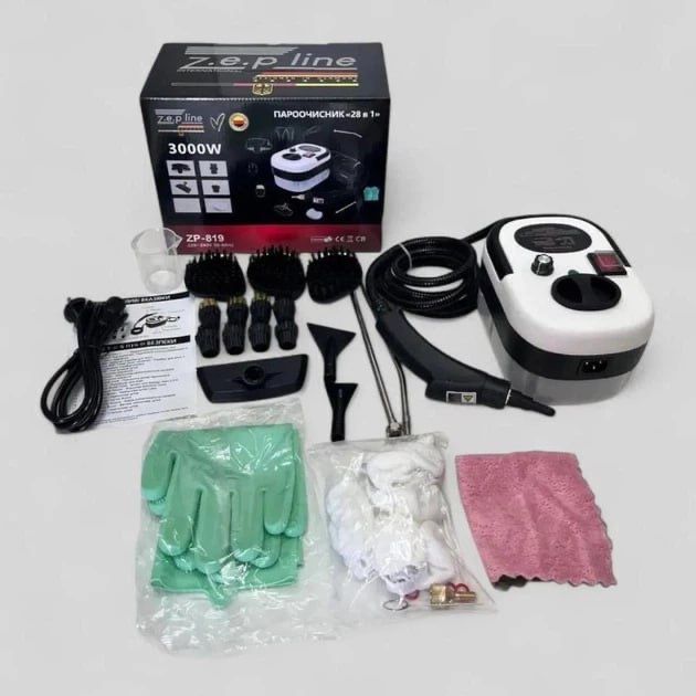 ‼️‼️Ручний парогенератор з насадками Пароочисник 28 в1 Zepline ZP-819