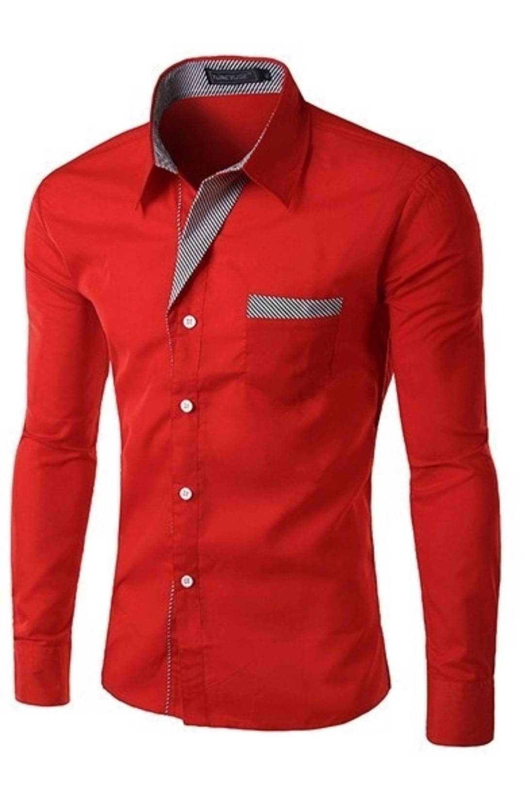 Koszula czerwona męska M nowoczesna