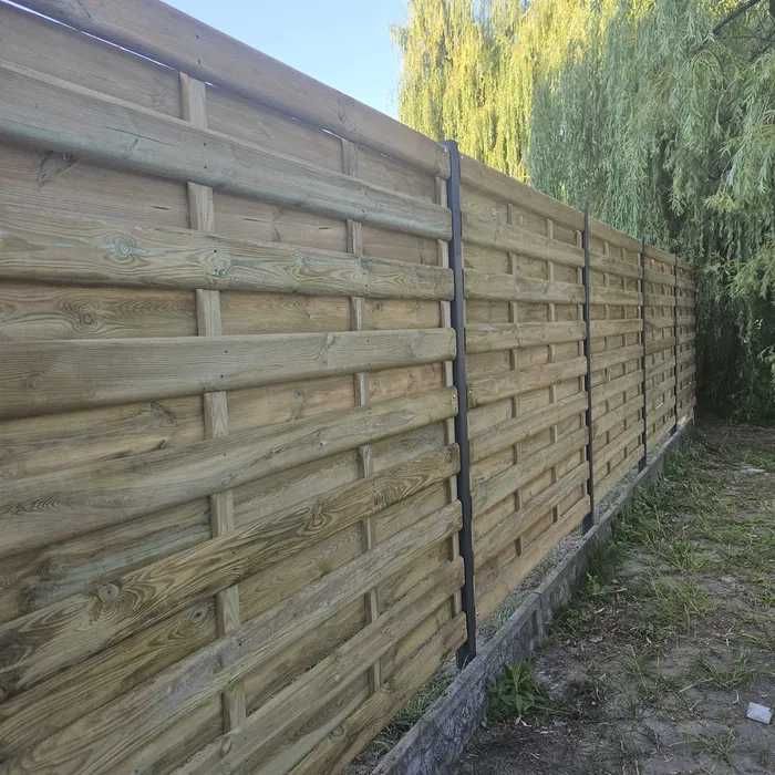 Płot drewniany panelowy Ogrodzenie drewniane szczelne Osłonowy 1,8x1,8