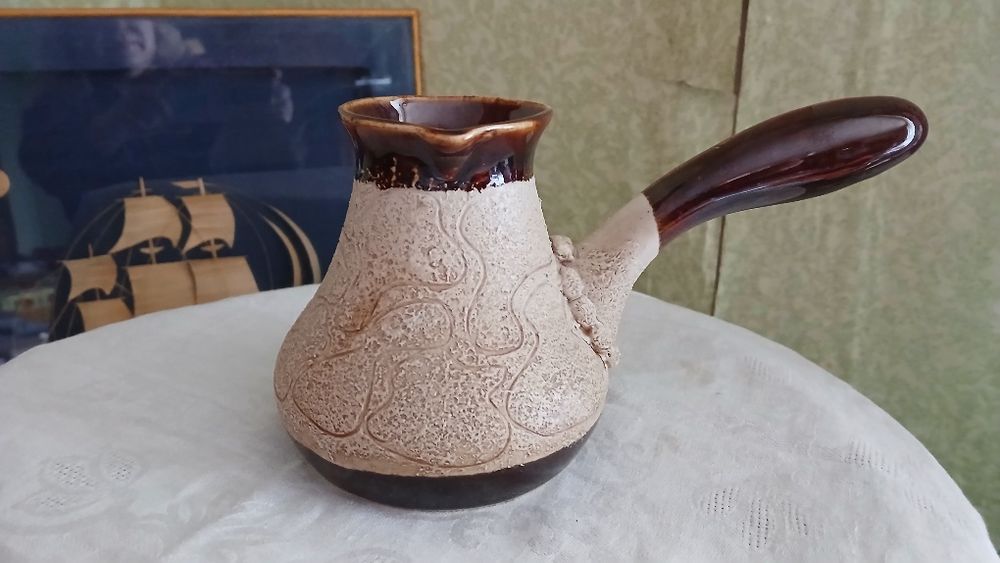 Турка джезва для кави кавоварка керамічна нова