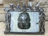 Egipt Faraon oryginalna ramka na zdjecia stal nierdzewna mosiadz