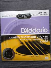 D'Addario EXP26 struny-gitara akustyczna 11-52 COATED PHOSPHOR BRONZE