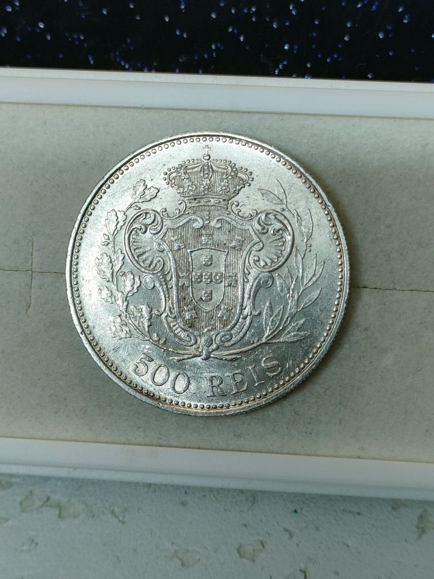 Moeda 500 Reis 1908 Prata