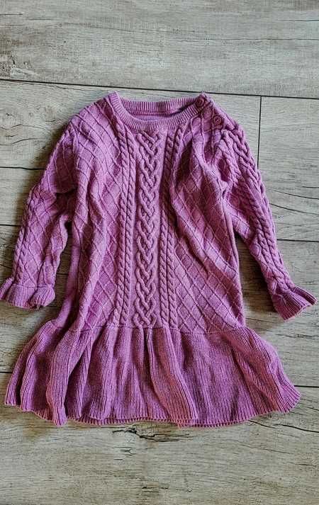 TU sweterkowa dzianinowa sukienka 80-86cm