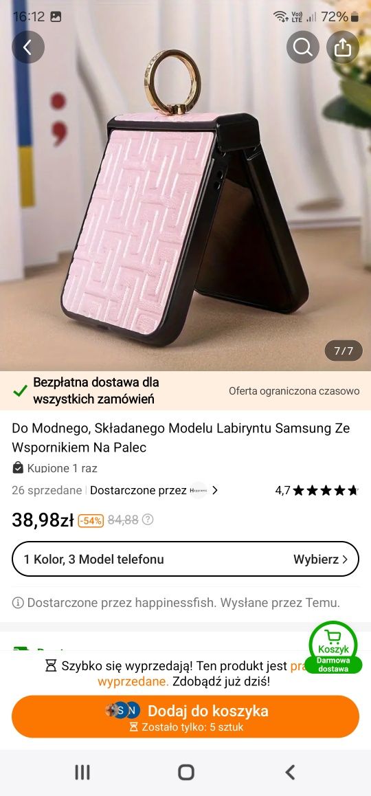 Samsung Galaxy Flip Z 5 Etui Szkło