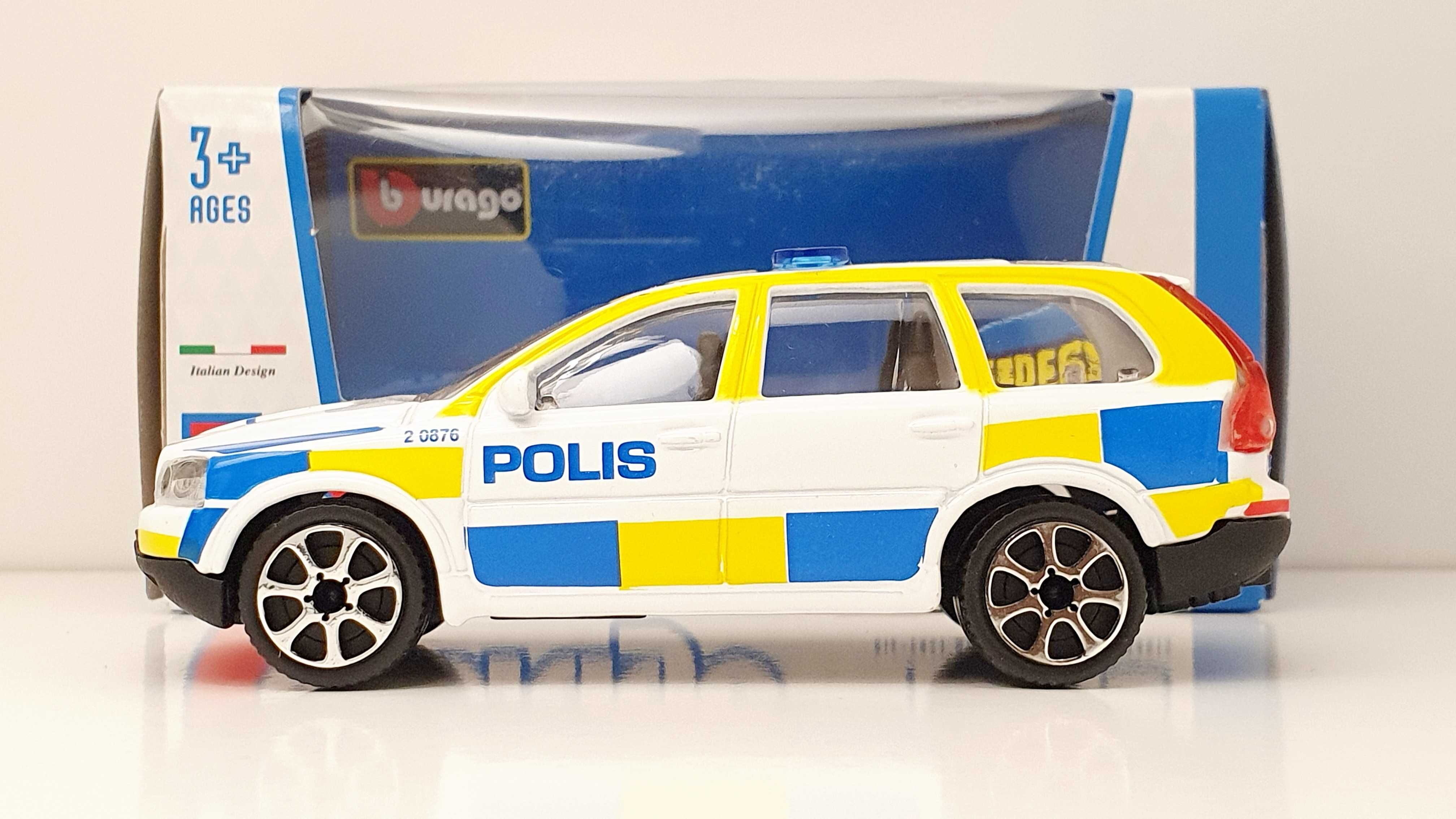 Volvo XC90 Polis Szwedzka Policja Bburago Burago 1:43