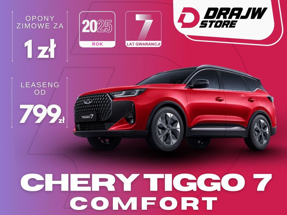Chery Tiggo 7 ESSENTIAL WYPRZEDAŻ | RABAT 11 000 zł | Polisa + opony zimowe 1 zł