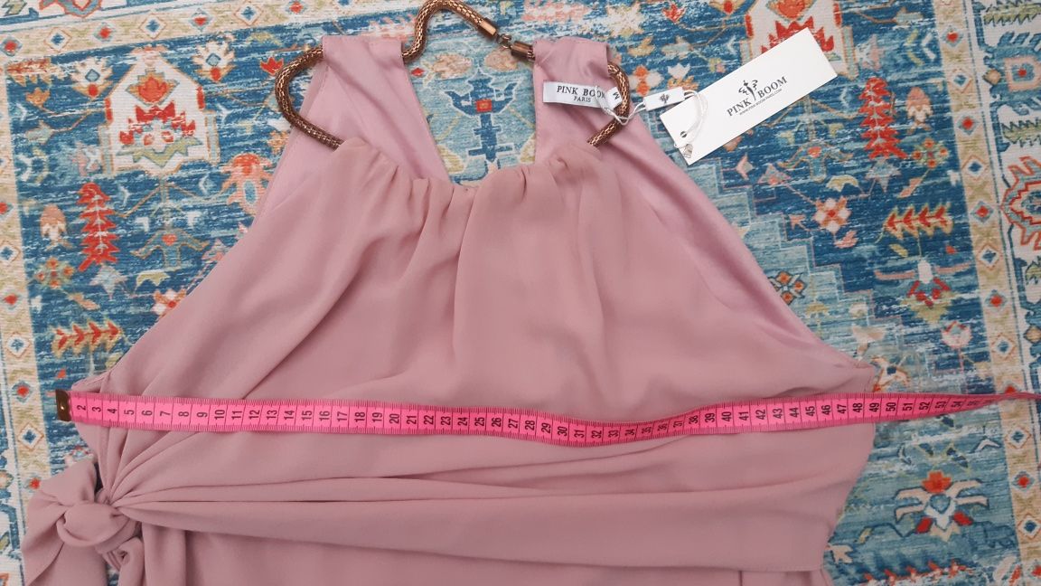 Nowa imprezowa elegancka sukienka 36 38  Pink Boom  pudrowy róż