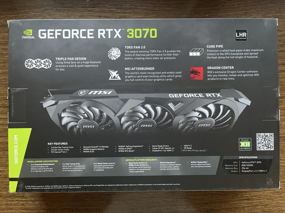 Karta graficzna MSI GeForce RTX 3070 VENTUS 3X OC 8GB GDDR6X