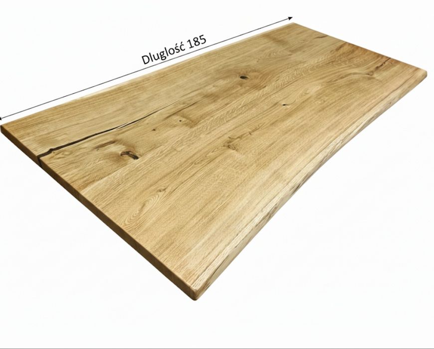 Blat dębowy •live Edge 185x82• na stół biurko ławę