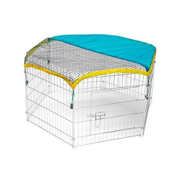Parque Hexagonal com Porta para animais – Com Proteção de Rede e Sol