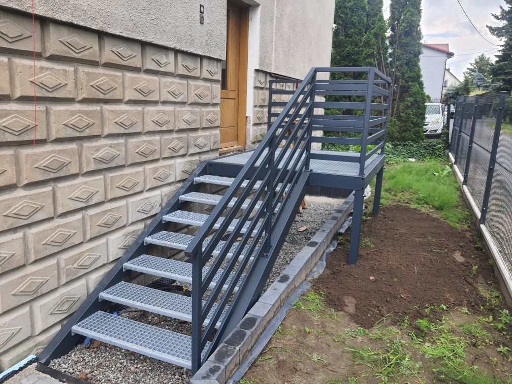Schody stalowe zewnętrzne ocynk ogniowy