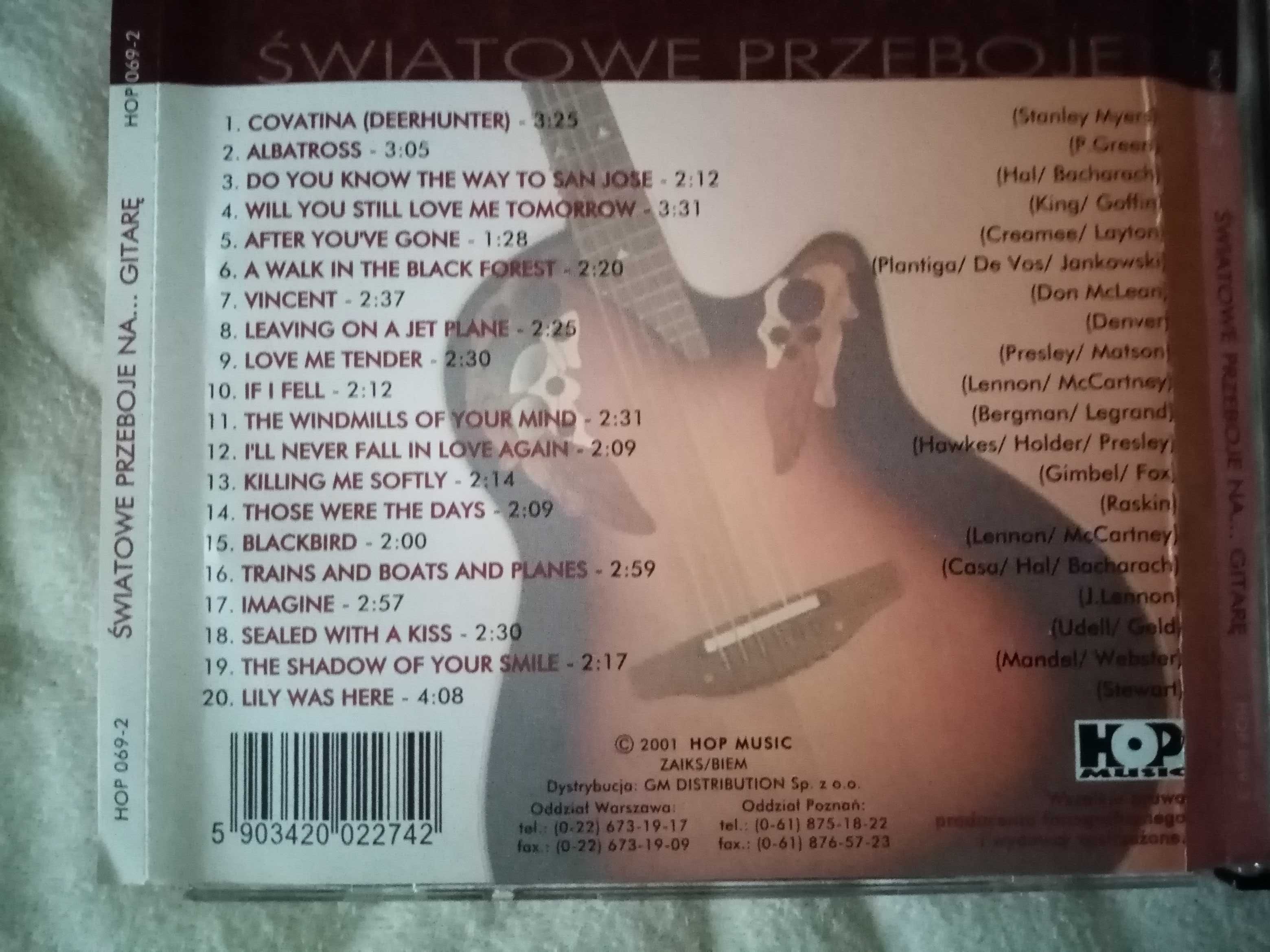 CD - Światowe przeboje na gitarę, 2001. TANIEJ!