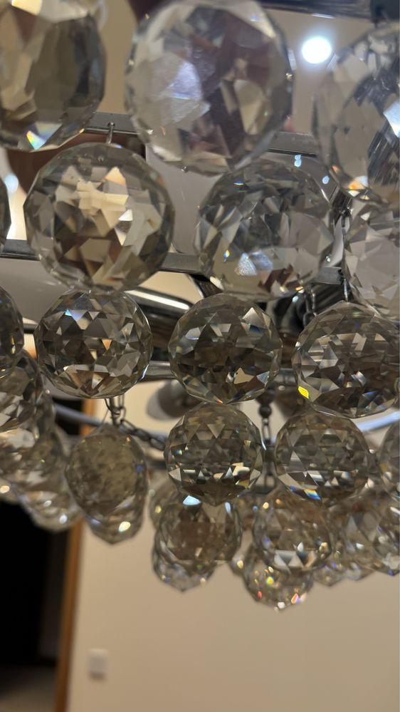 Candeeiro de tecto de cristal