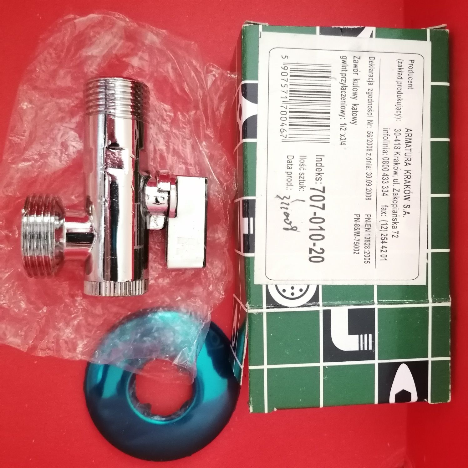 Nowy zawór KFA 1/2 x 3/8, 3/4, 1/2