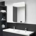 Vidaxl Szafka Łazienkowa Z Lustrem I Led, Szarość Betonu, 60X11X80 Cm