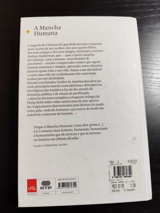 Livro: A Mancha Humana de Philip Roth
