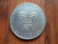 Moeda 4oz Panamá 20 Balboas 1974 em Prata