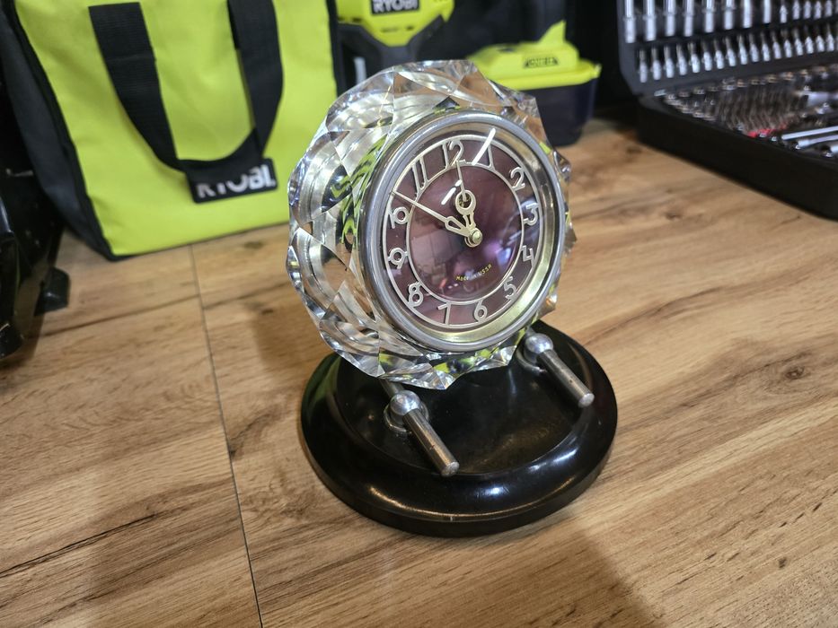 Kryształowy zegar Majak ZSRR kominkowy PRL piekny stan