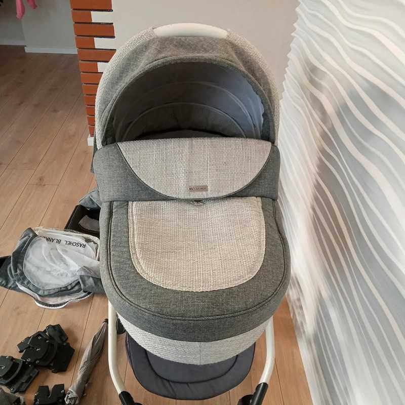Wózek Adamex Barletta 3w1 - gondola, spacerówka, fotelik