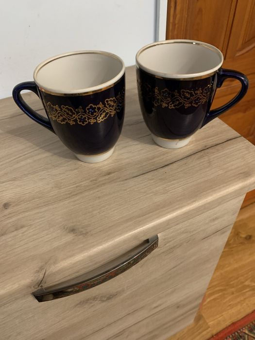 Чашки кобальт. Продаються вінтажні сині чашки із золотим декором