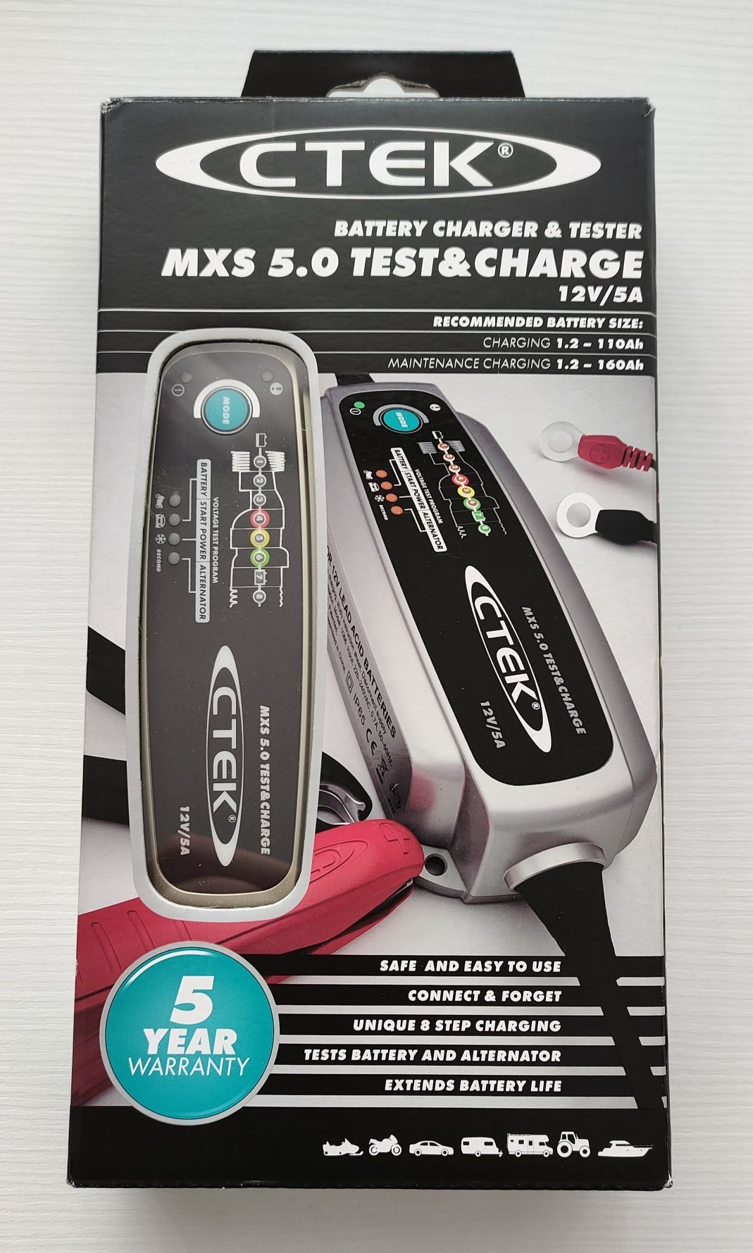 Зарядка Ctek Lithium XS 12V/5A Ctek MXS 5.0 Test&Charge 12V/5A