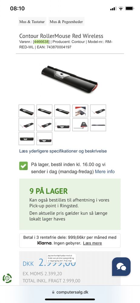 Контурная ролликовая мышь Contour Roller red mouse
