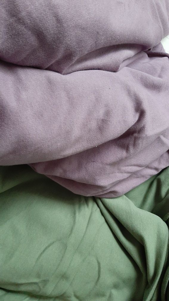 Dzianina dresówka pętelka kupon 2x2mb khaki i lawenda