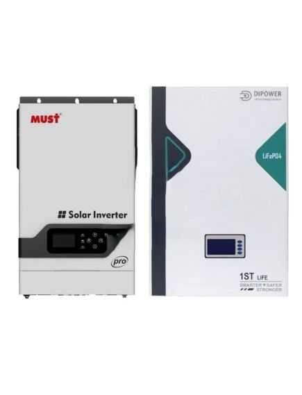 Комплект резервного питания MUST 5,2кВт/ DIPOWER LiFePO4 48В 5,12кВт