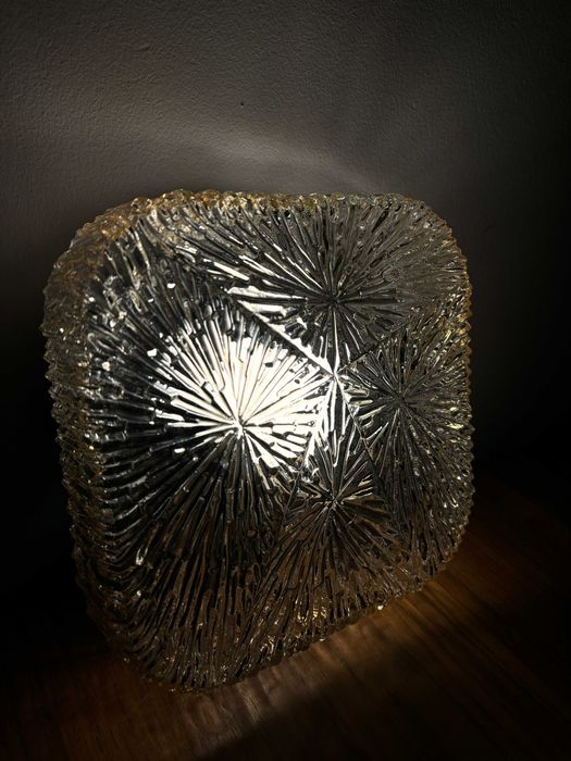 Plafon ze szkła fakturowanego, Westal, Szwecja, lata 70