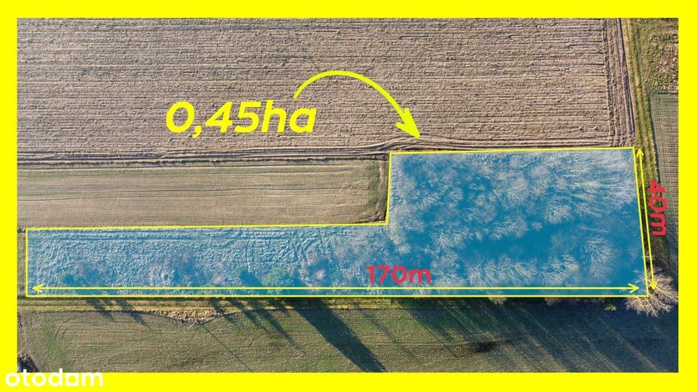 Duża działka 0,45ha niecałe 10 minut od Siedlec!