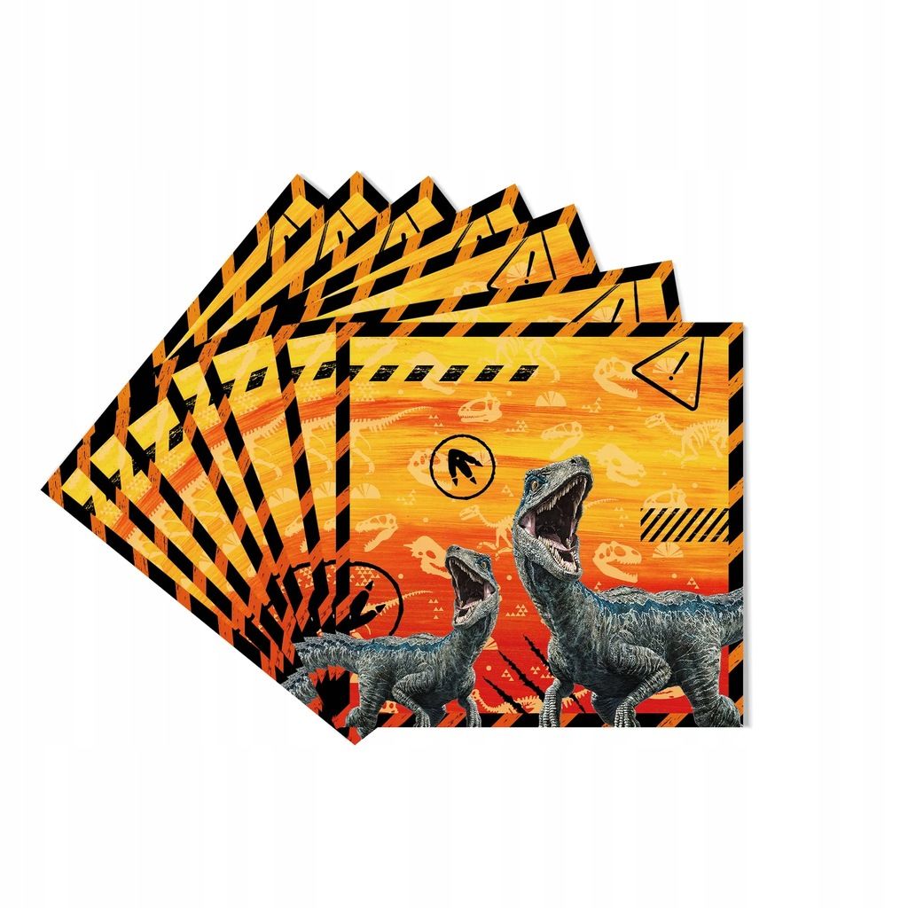 Jednorazowy Zestaw Urodzinowy DINOZAUR Jurrasic 44 Elementów