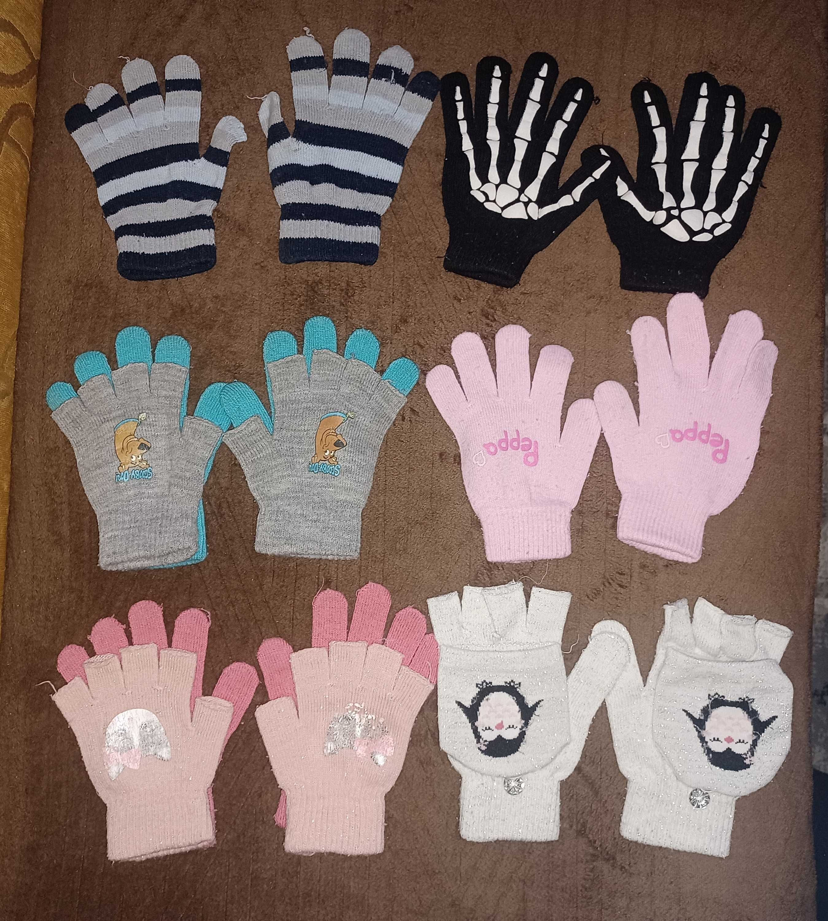 Rękawiczki dla chłopca i dziewczynki 6 par, cena za całość
