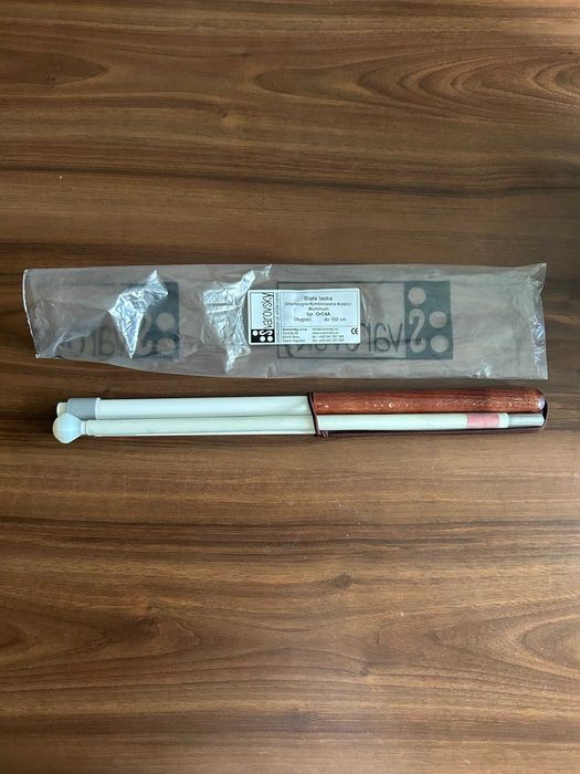 Składana Laska Orientacyjna Kombinowana Svarovsky (4-części z Alumin.)