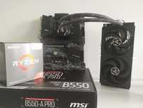 Zestaw 5800X3D, b550a pro, aio liquid freezer II 280mm.