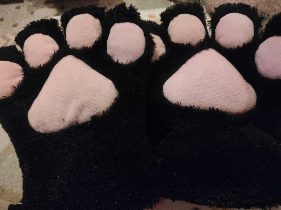 Rękawiczki furry kocie łapki