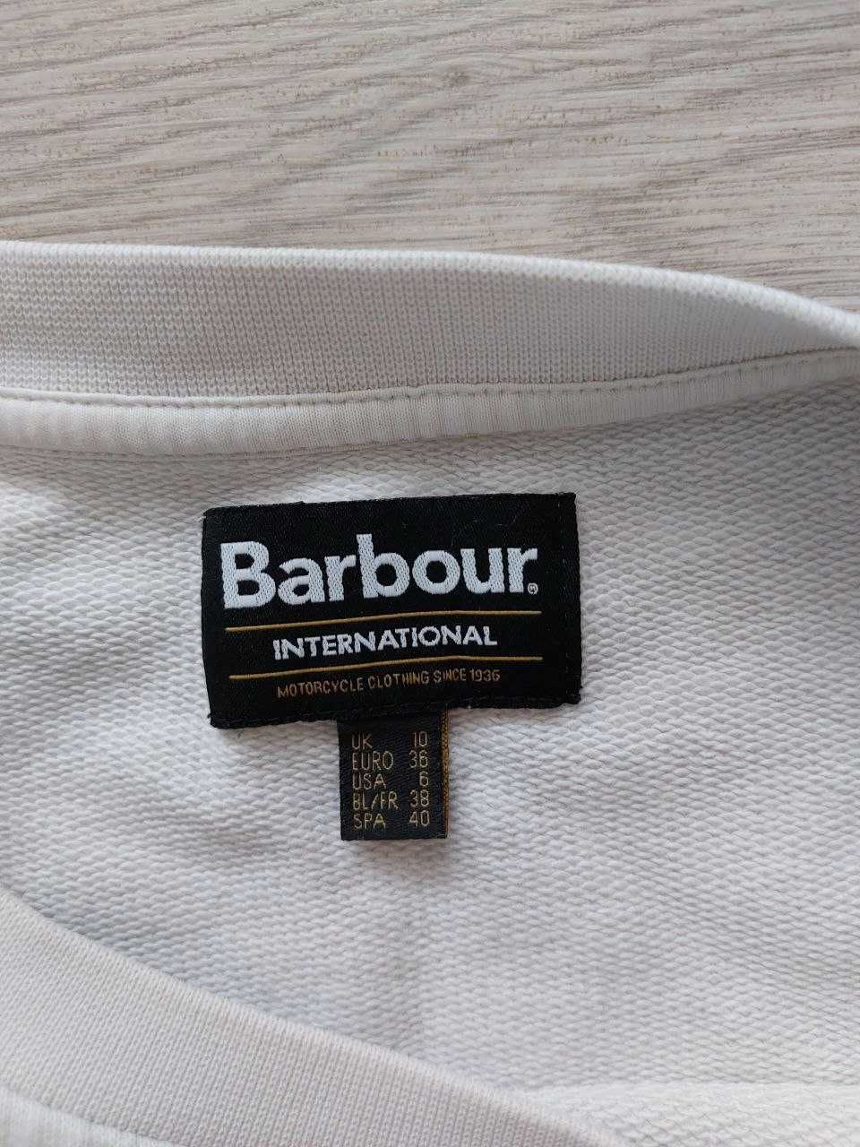 Брендовий жіночий білий світшот barbour international, розмір s (36)