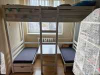 Łóżko piętrowe, antresola z biurkiem 200x90